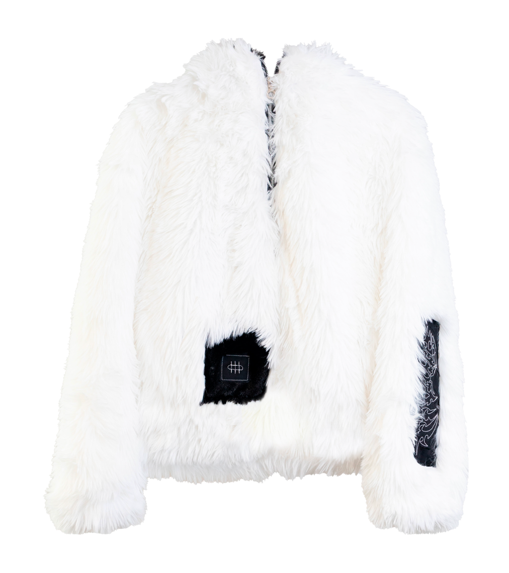 Chamarra Peluche Blanca