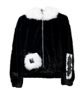 Chamarra Peluche Negra Delgada